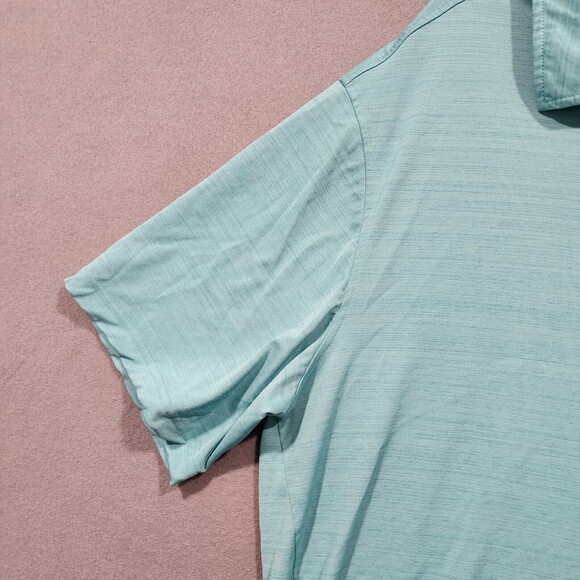 Reebok Shirt Mens 3XL XXX Turquoise Blue Solid Polo Speedwick Short Sleeve - Picture 5 of 15